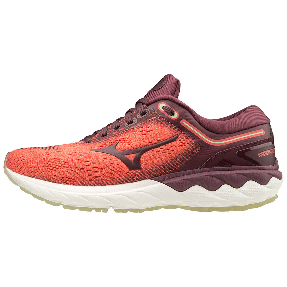 Sapatilhas Running Mizuno Wave Skyrise - Mulher - Laranja/Bordeaux - ESTKM1263